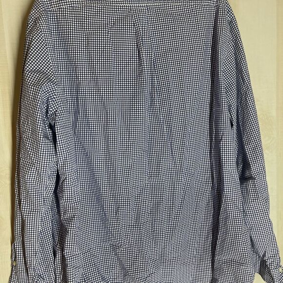 Ralph Lauren navy and white checked‎ long sleeve shirt, size XL - Picture 13 of 16